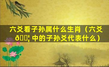 六爻看子孙属什么生肖（六爻 🐦 中的子孙爻代表什么）